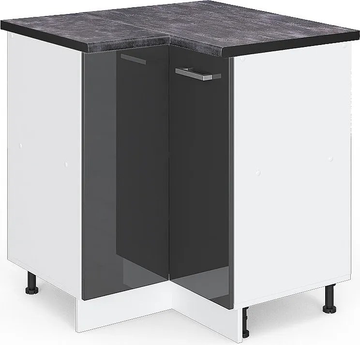 Szafka narożna antracyt wysoki połysk 75.6x60x81.6 r-line