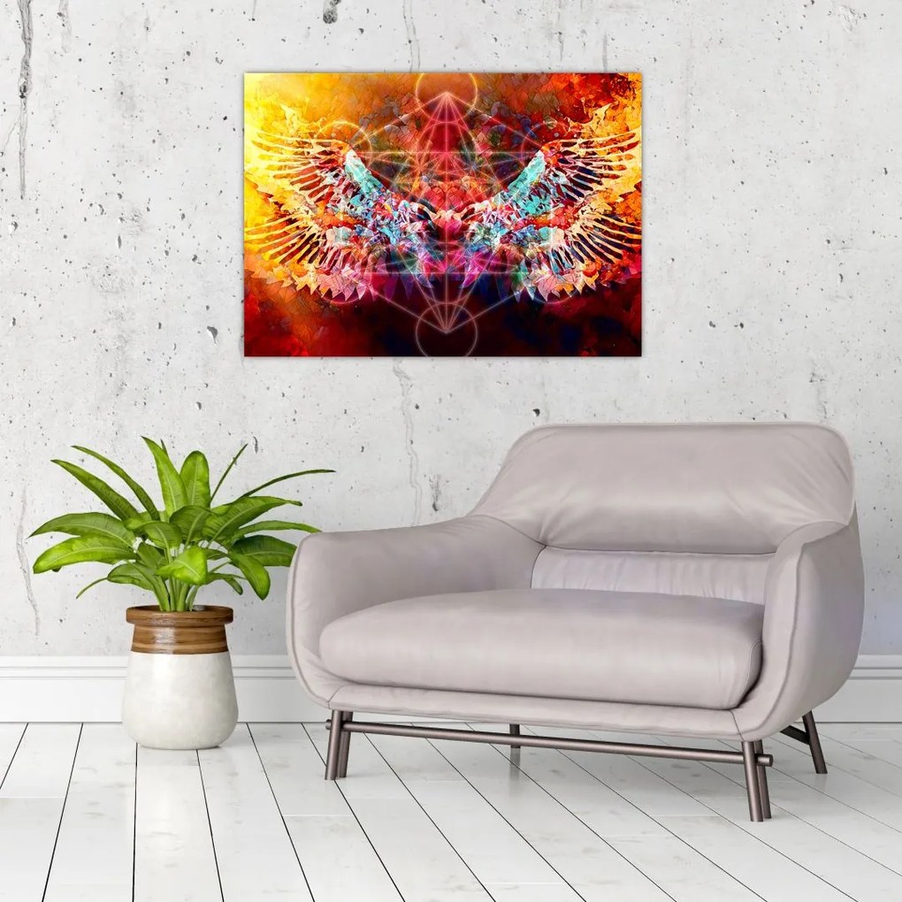 Obraz - Merkaba ze skrzydłami, abstrakcja (70x50 cm)