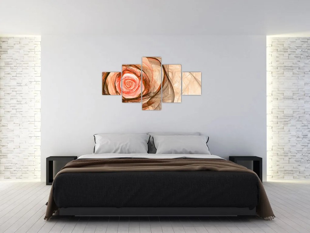 Obraz - Abstrakcyjny róż z białym tłem (125x70 cm)