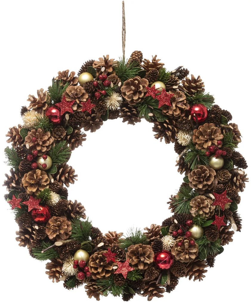 Wieniec świąteczny z szyszkami, Ø 50 cm
