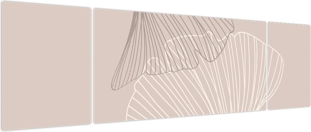 Obraz - Beżowe liście N⁰2 (170x50 cm)