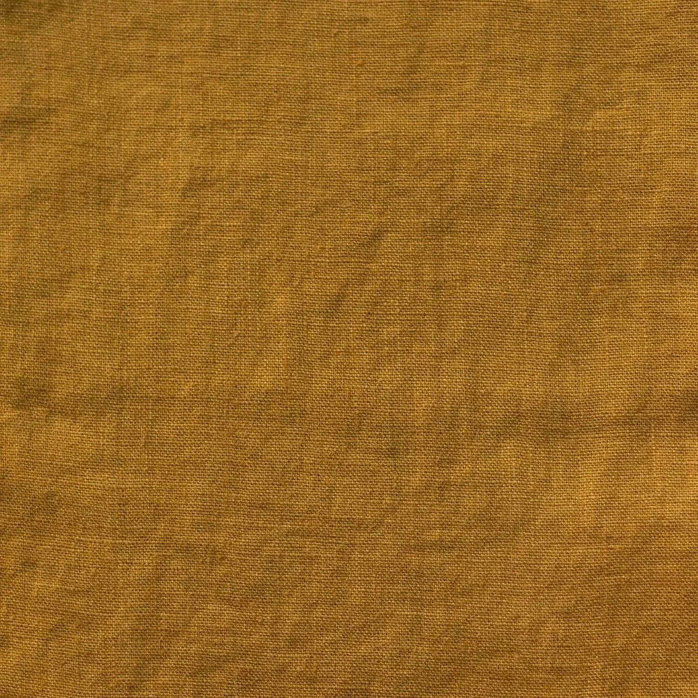 Lniana zasłona w kolorze ochry/brązowa 140x200 cm Bronze – Linen Tales