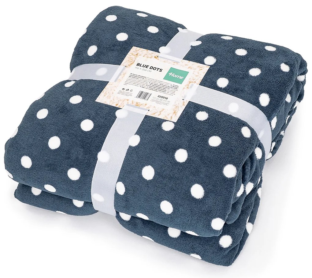 4Home Koc z barankiem Niebieska kropka, 150 x 200 cm