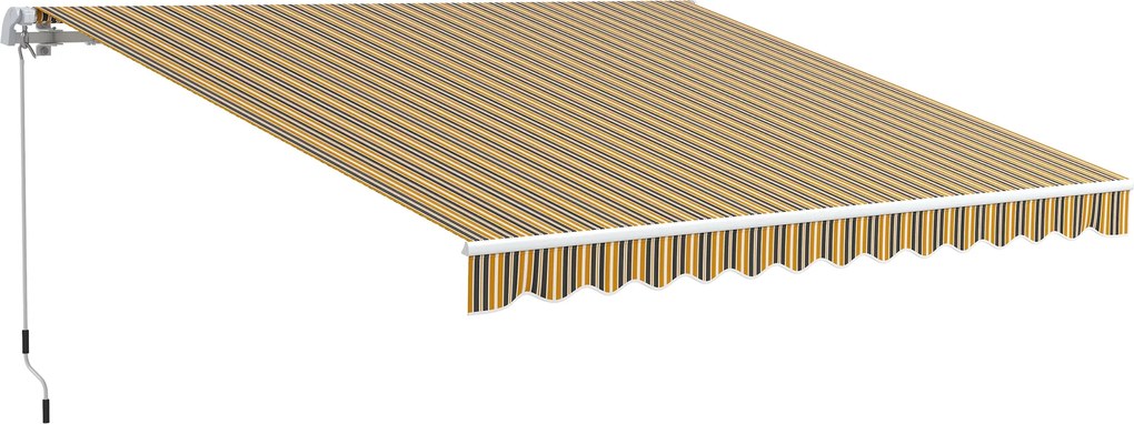 Outsunny Markiza Ochronna Przed Słońcem, 3,5 m x 2,5 m, Żółty + Szary