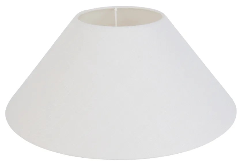 Lnianny abażur biały okrągły skośny 40/15/16