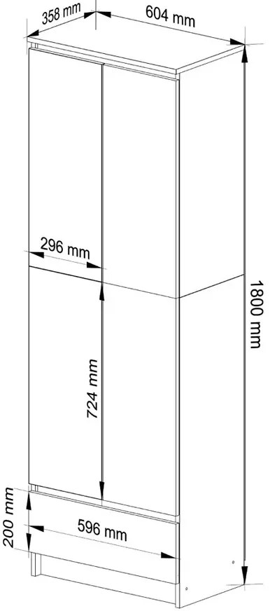 Skandynawski regał do biura dąb sonoma F9-L87
