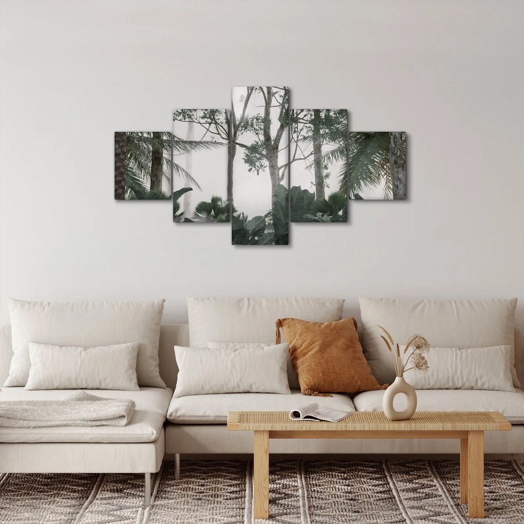 Obraz - dżungla w porannej mgle (125x70 cm)