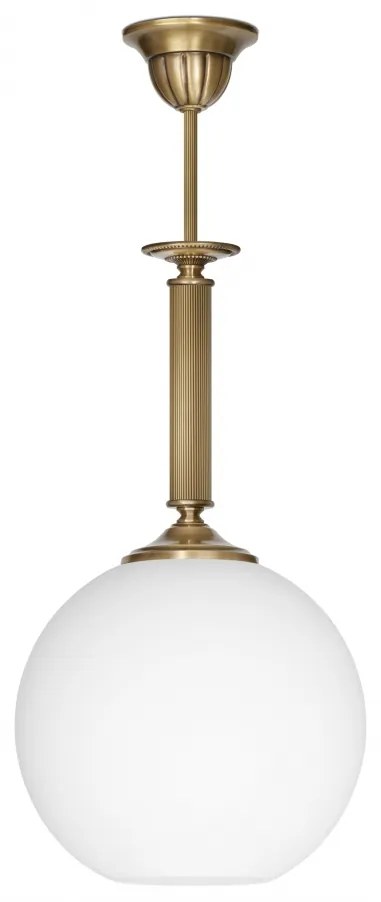 Złota lampa wisząca z dużą szklaną kulą QV-S1