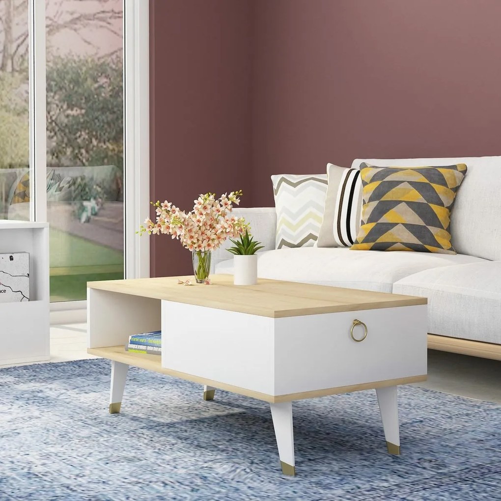 Stolik konferencyjny Delux Sapphire Oak and White