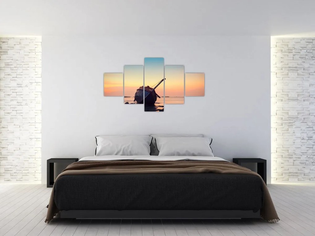 Obraz - Rozbity statek (125x70 cm)