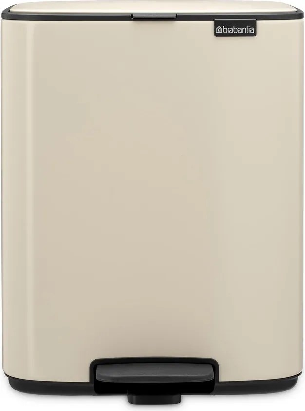 Beżowy stalowy kosz na śmieci z pedałem 12 l Bo – Brabantia