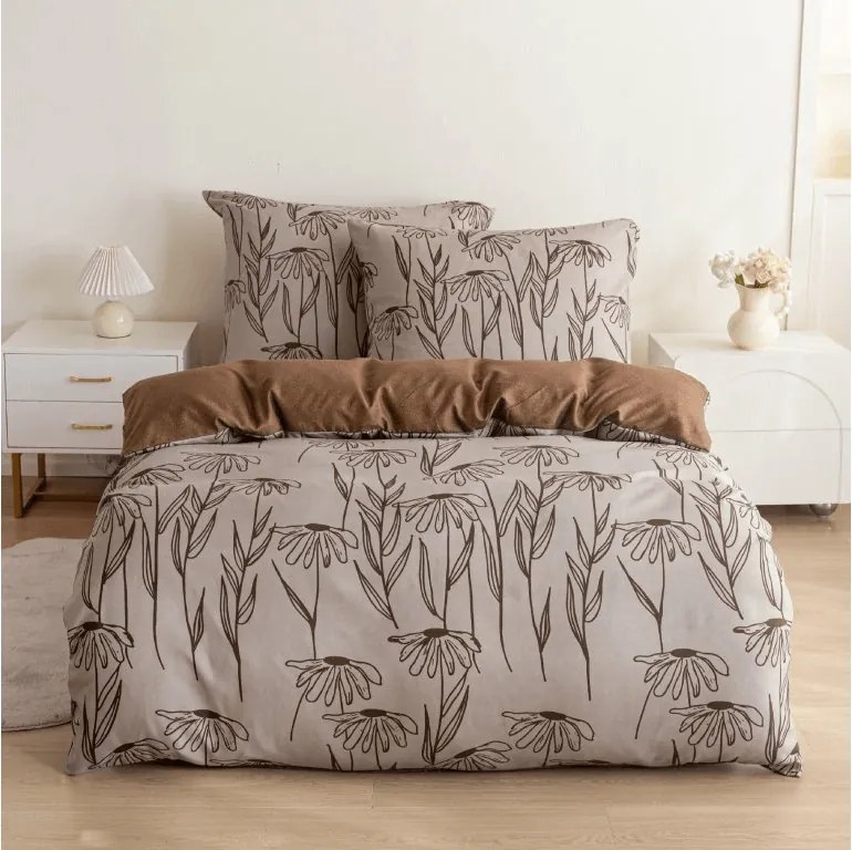 PrzytulneMieszkanie.pl PrzytulneMieszkanie.pl Pościel z mikroflanelu MINARO beżowa Rozmiar pościeli: 70 x 90 cm | 140 x 200 cm