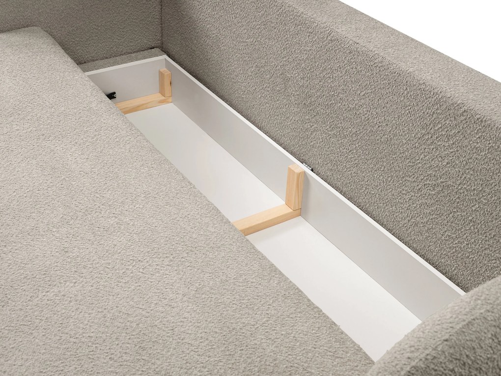 Masseno Sofa AMICO z funkcją spania i pojemnikiem na pościel, Rozkładana sofa - Beżowy, ABRIAMO 2
