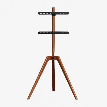 Curtiz Steel And Wood Tv Tripod Floor Stand Jasny Brąz - Sklum