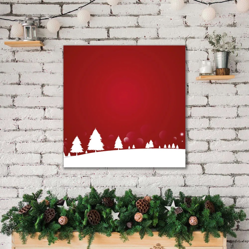 Obraz Canvas Choinki Święta Płatki Śniegu