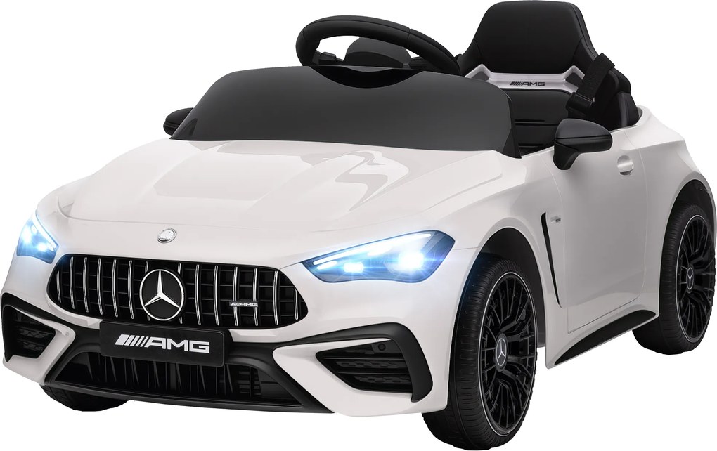 AIYAPLAY Dziecięcy samochód elektryczny, design Mercedes, silniki 12V, pilot, światła LED, muzyka, dla dzieci 3-6 lat, Biały