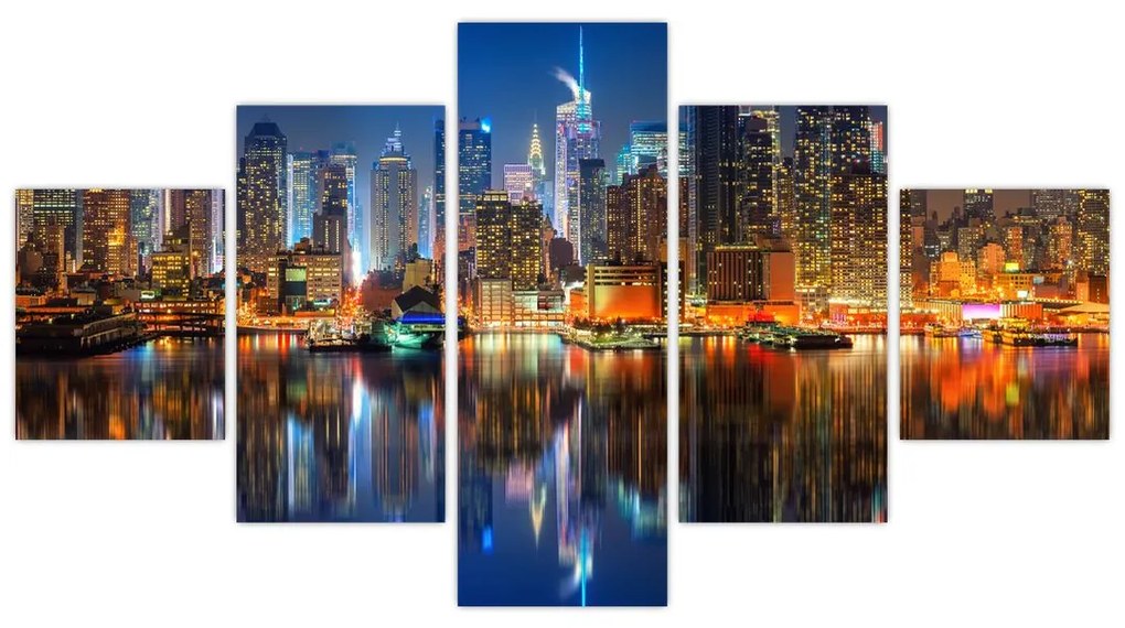 Obraz Manhattanu w nocy (125x70 cm)