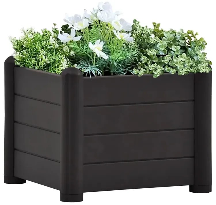 Antracytowa prostokątna donica ogrodowa W7-L10