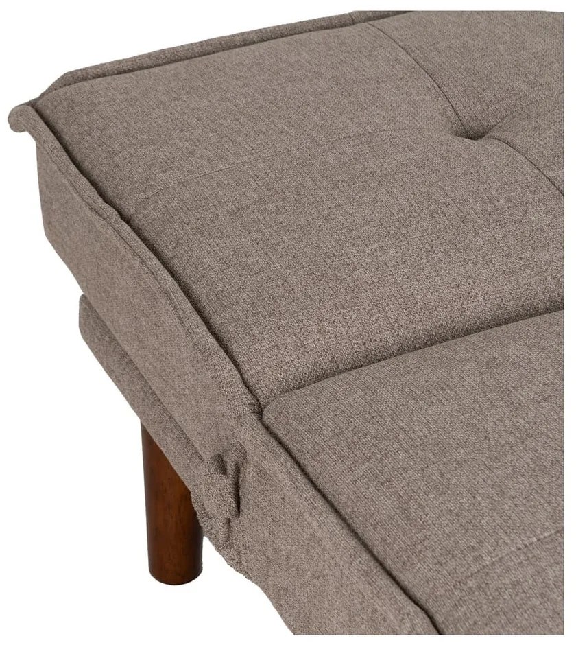 Szarobeżowa rozkładana sofa z tkaniny szenilowej 181 cm – Ixia