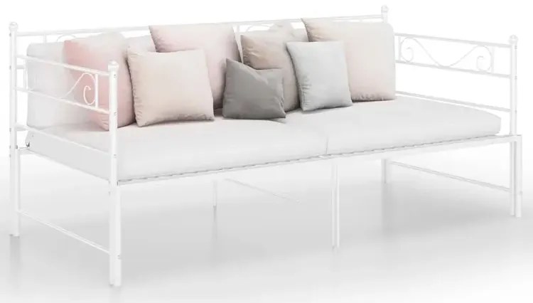 Białe metalowe łóżko rozkładane 90x200 cm - Wesper