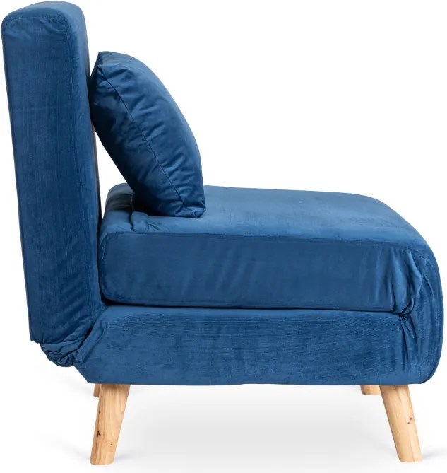 Fotel Rozkładany Leżanka Wypoczynkowy MARRY do Spania Granatowy