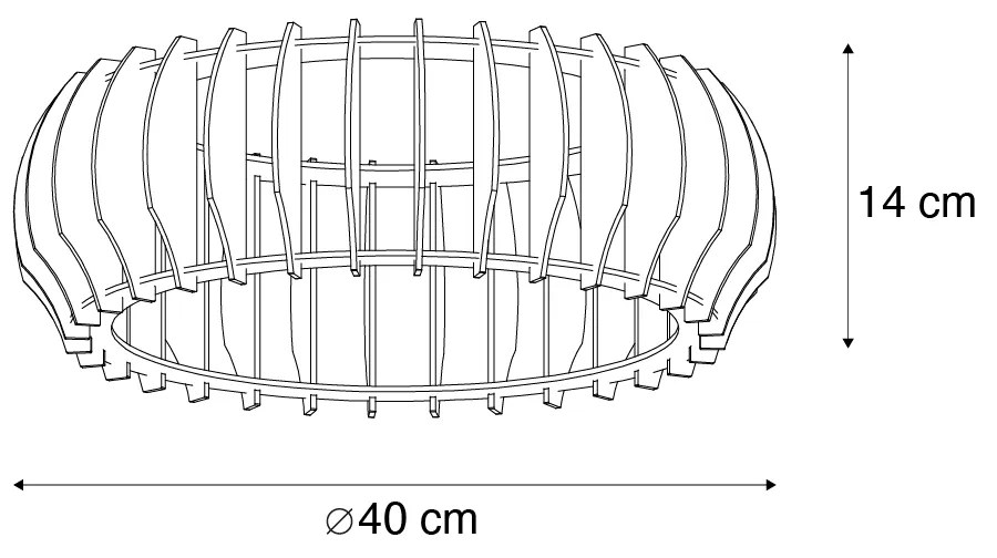 Skandynawska lampa sufitowa beżowa 40 cm z LED - MonteSkandynawski Oswietlenie wewnetrzne