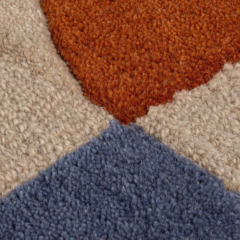 Beżowy wełniany dywan tkany ręcznie 200x290 cm Mia Scallop Frame – Flair Rugs