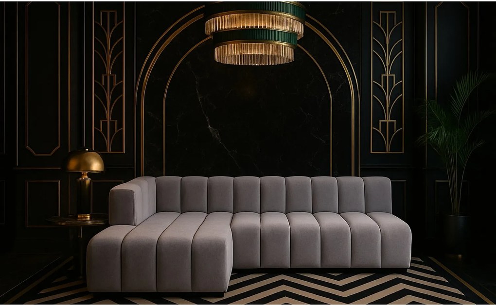 Narożnik w kształcie L GRAND 295 cm, tkanina Salvador, Szary, Lewy