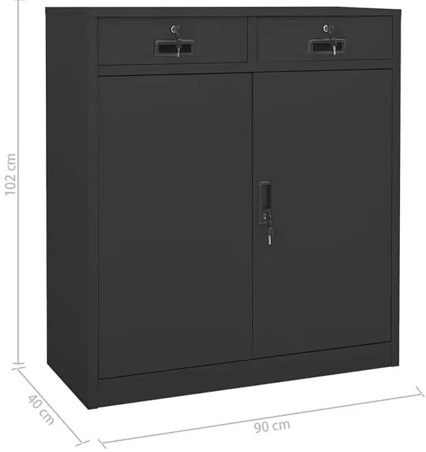 Antracytowa szafka biurowa z szufladami S7-M00