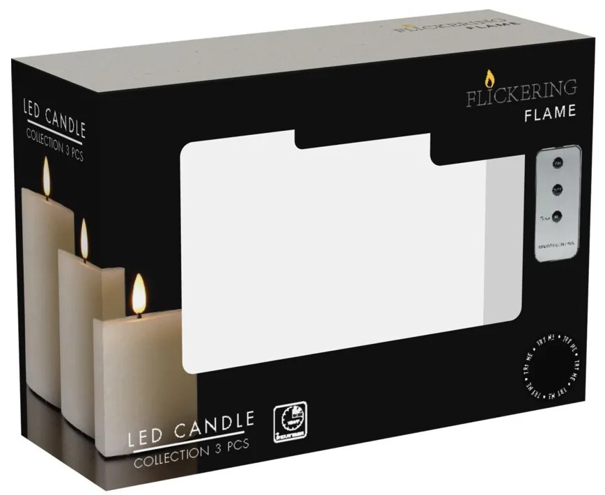 Dekoracyjne świece LED Ø 7,5 cm, 3 szt.