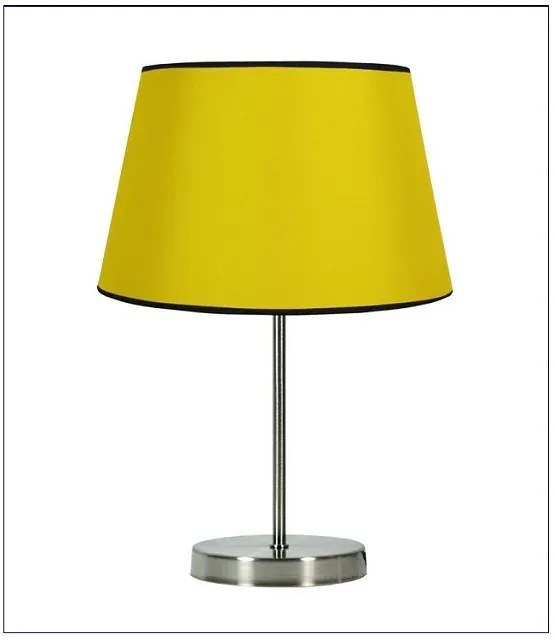 Żółta lampa stołowa z abażurem z tkaniny - V166-Izydo