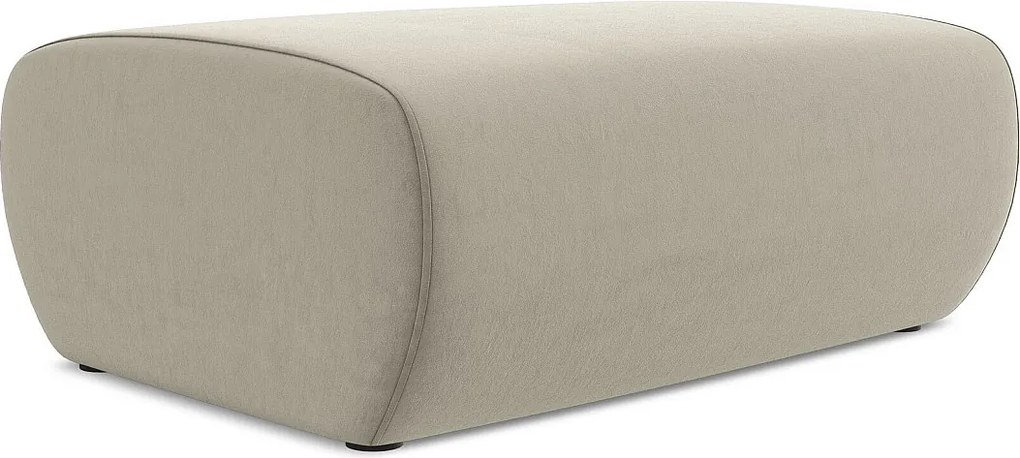 Pufa - z tkaniny welwetowej - perłowy - NANEA