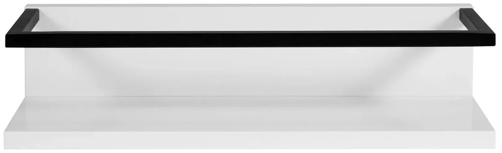 Półka łazienkowa z relingiem LOV 40 cm biały połysk KROFAM