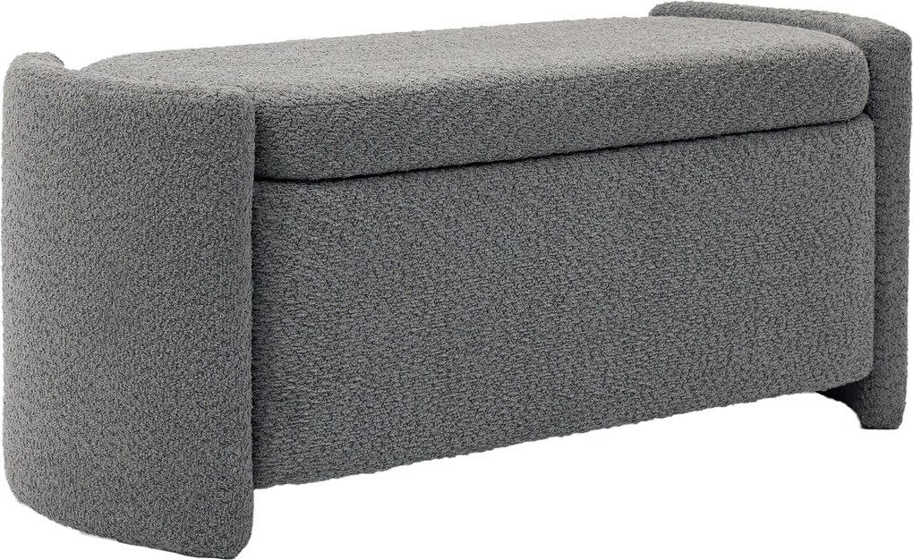 HOMCOM Ławka z Przestrzenią do Przechowywania Ławka Przedpokojowa na Buty, Wyściełana, 105 cm x 44 cm x 45,5 cm. Szara