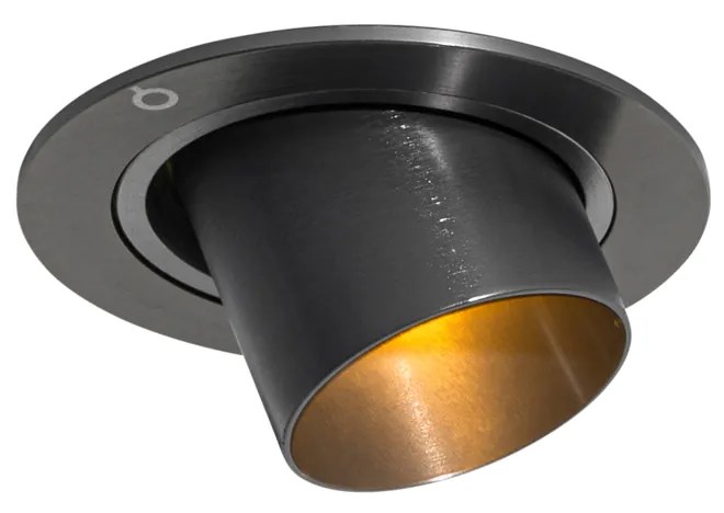 Nowoczesny podtynkowy reflektor GU10 35 mm okrągły, regulowany - Installa