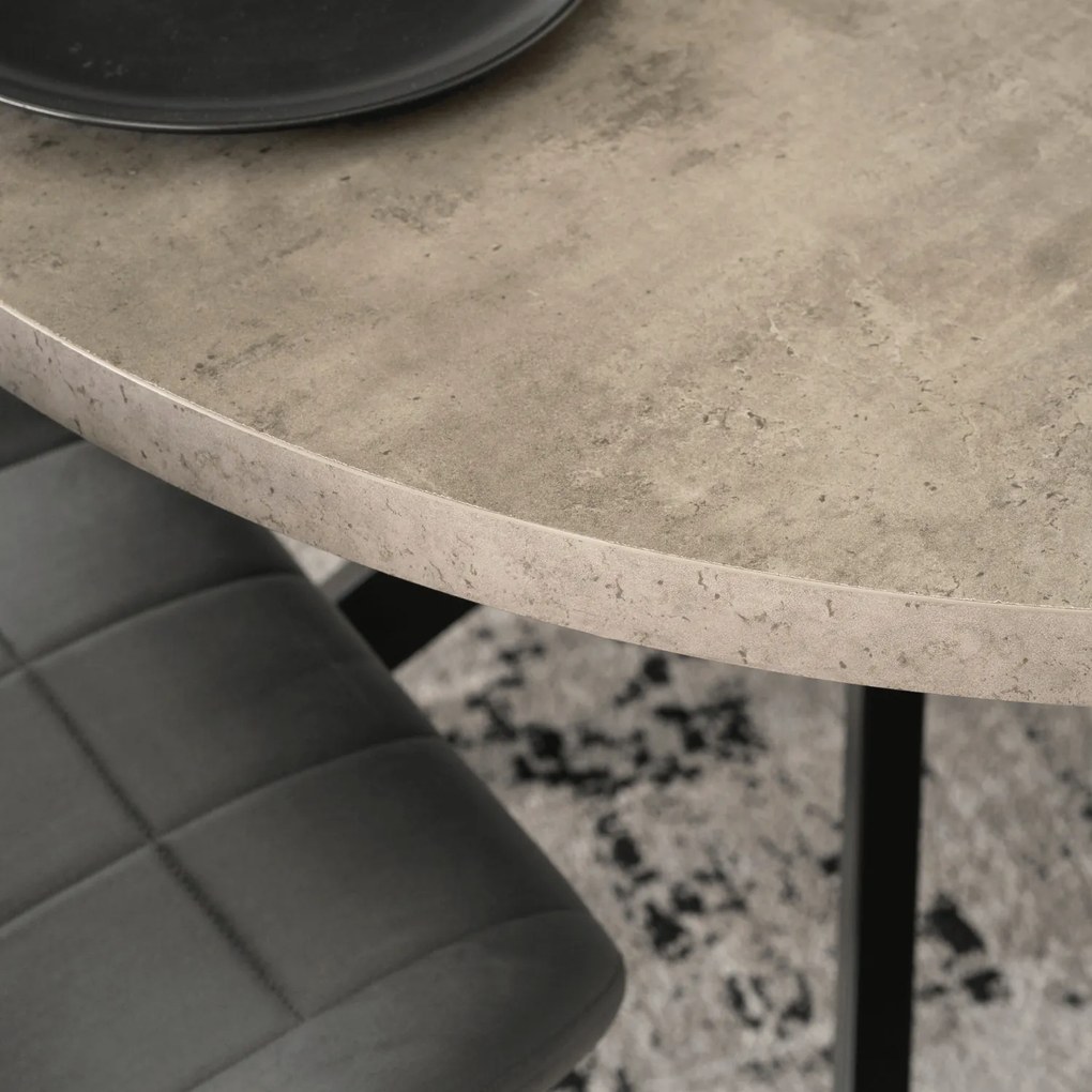 Stół Okrągły Rozkładany LUKAS 100-250 cm Beton Nowoczesny Loft