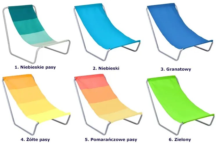 Zielony materiałowy składany leżak plażowy E4-M46