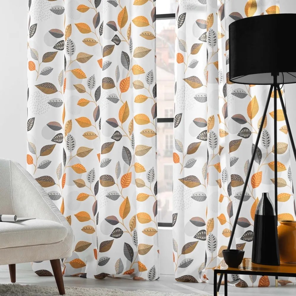 Żółto-biała zasłona 140x280 cm Vahine – douceur d'intérieur