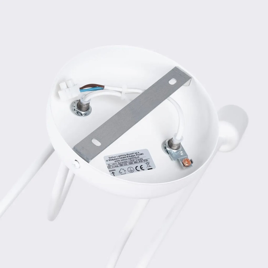 Żyrandol LOOP 2 biały supeł SOLLUX  LIGHTING