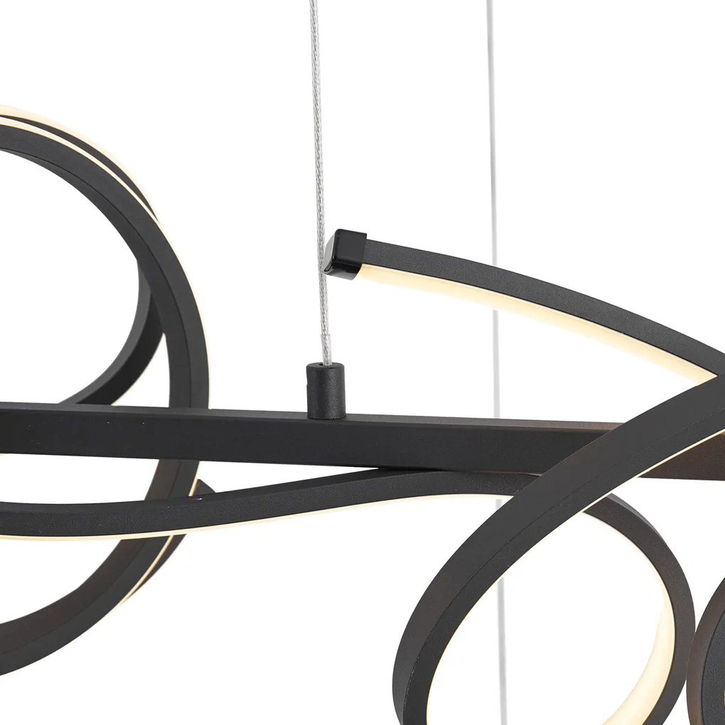 Designerska lampa wisząca czarna prostokątna z 3-stopniową regulacją ściemniania - Krisscross Nowoczesny Oswietlenie wewnetrzne