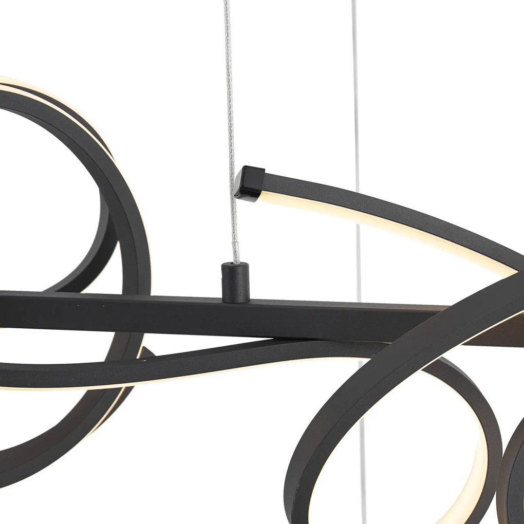 Designerska podłużna czarna lampa wisząca z 3-stopniowym ściemnianiem - Krisscross