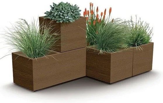 Doniczka MADERA CASE ECO WOOD 77 cm, brązowy, M