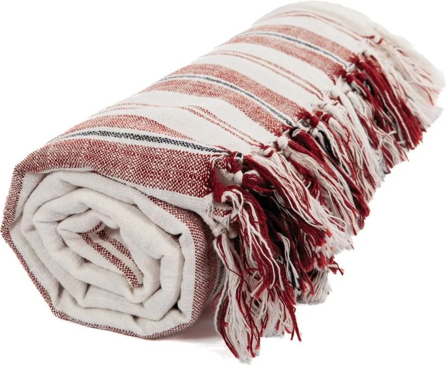 Bawełniany koc w kolorze terakoty 150x200 cm Indira – Tiseco Home Studio