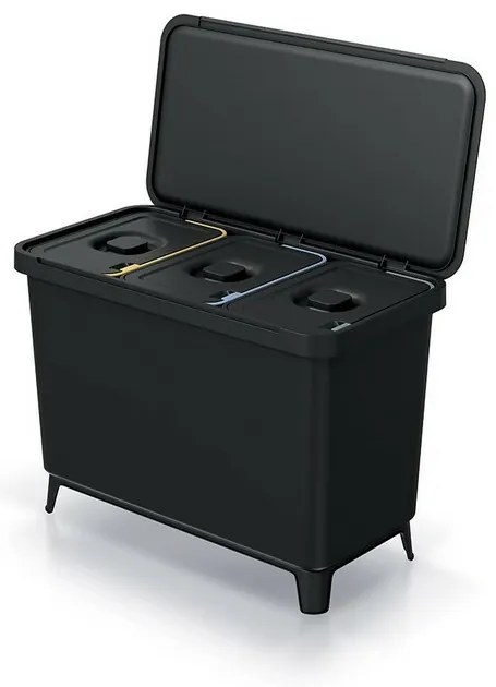 Pojemnik SYSTEMA na odpady segregowane 3 x 10 l, czarny