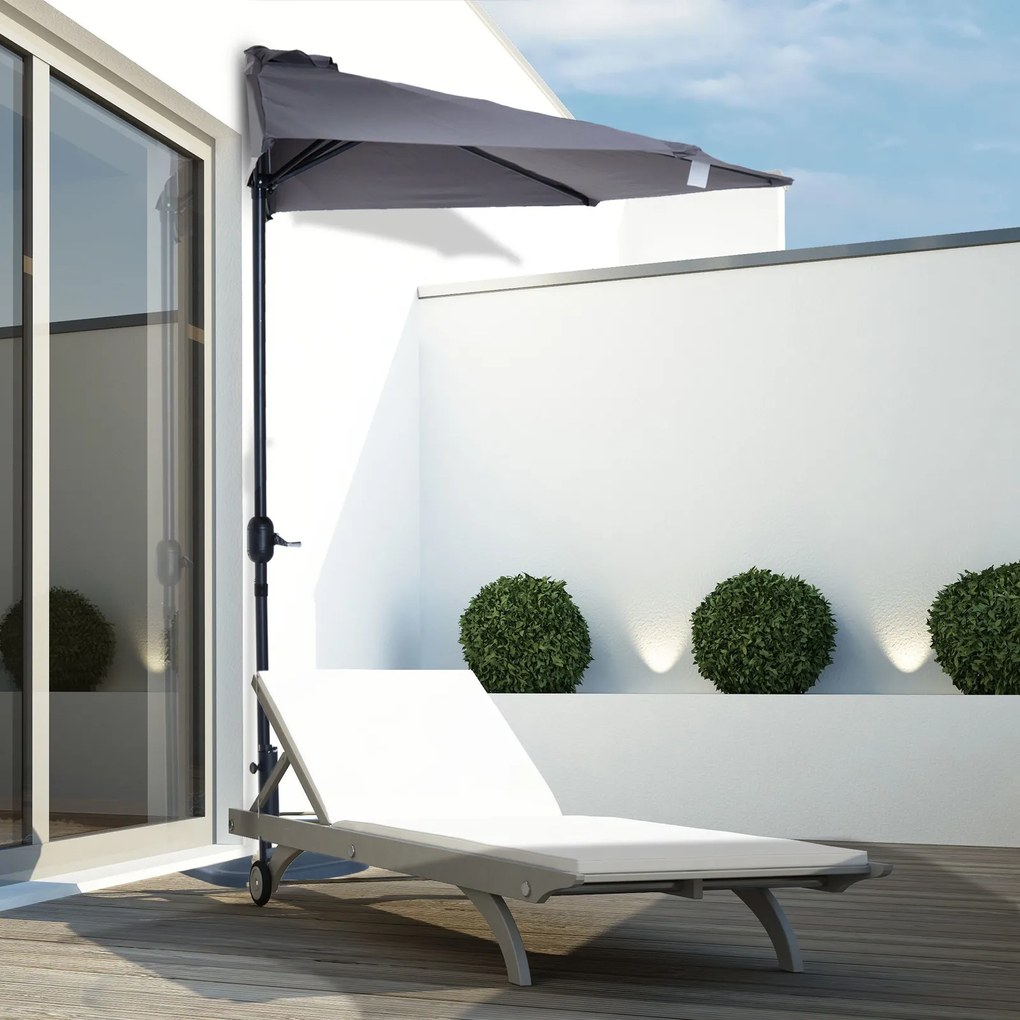 Parasol ogrodowy aluminiowy z korbką półkolisty outsunny