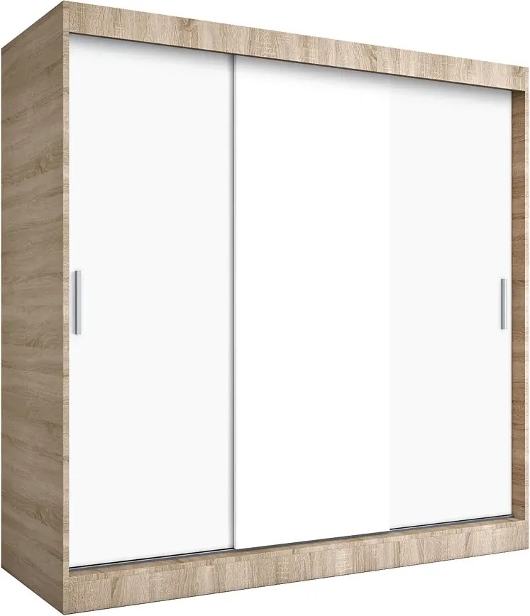 Szafa przesuwna 200 cm dąb sonoma + biały H5-W05