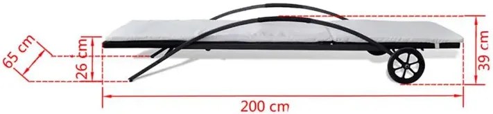 Komplet czarnych leżaków ogrodowych R0-M84