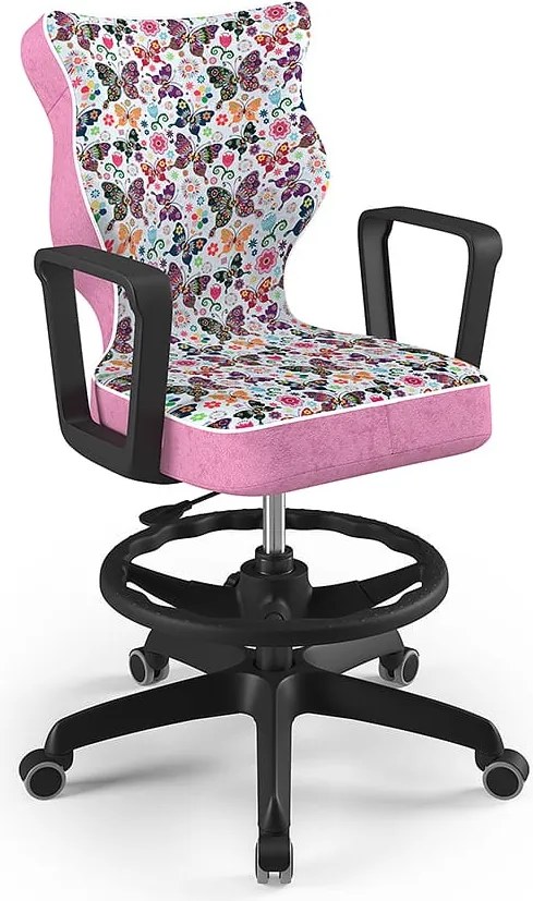 Krzesło obrotowe z podnóżkiem i wzorami Norm Black rozmiar 6 (159-188 cm)