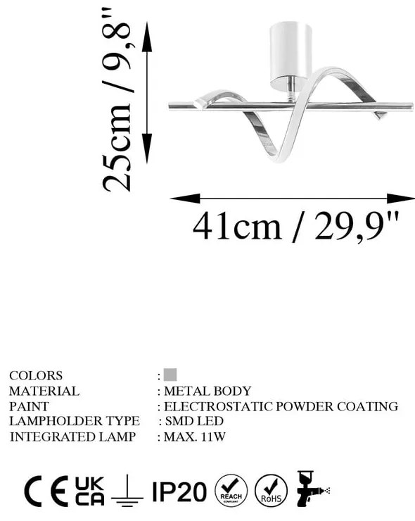 Lampa sufitowa LED w kolorze srebra 7x41 cm Likma – Opviq lights