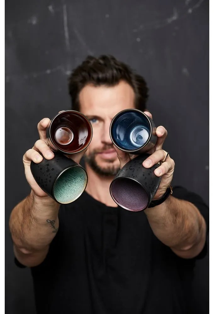 Czarne kubki zestaw 4 szt. do latte ceramiczne 270 ml Gastro Black/Mix – Bitz